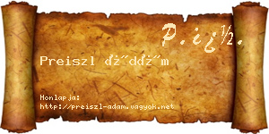 Preiszl Ádám névjegykártya