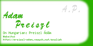 adam preiszl business card